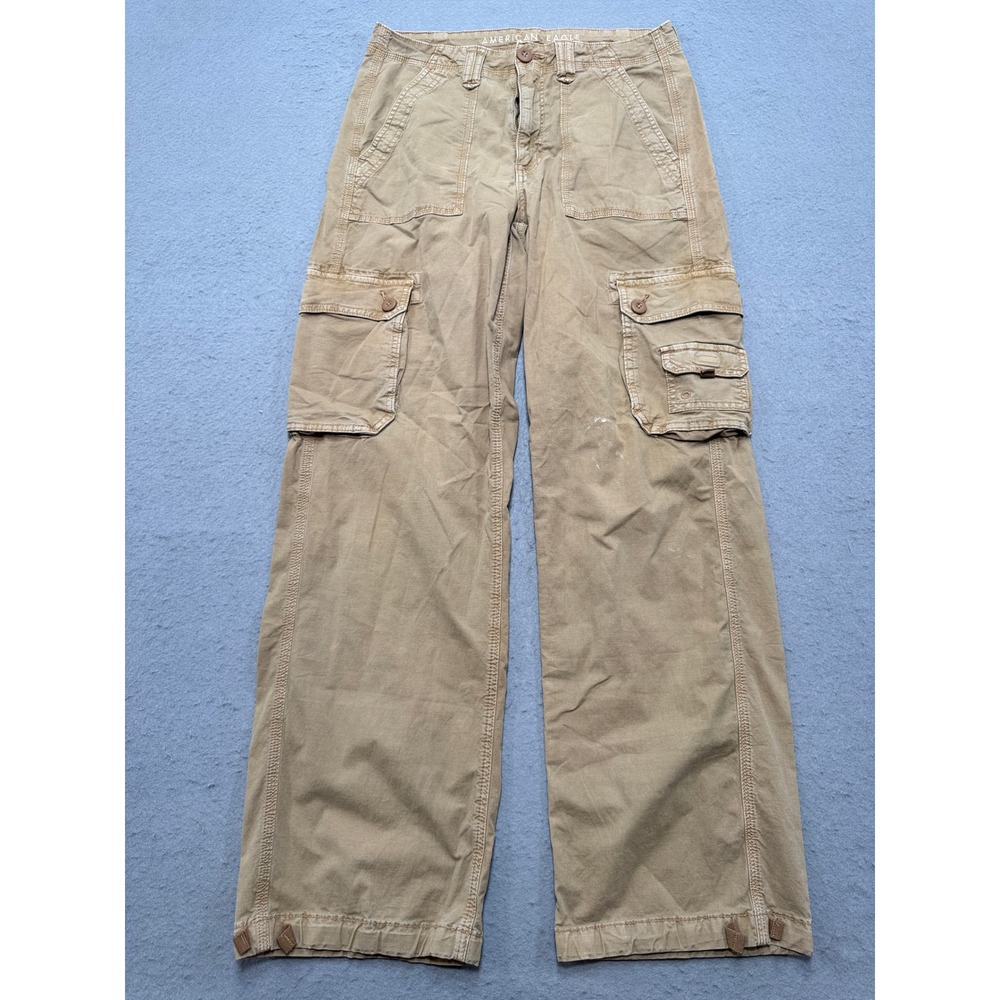 American Eagle Cargo Pants Women's 6 Brown Straight Leg Relaxed Utility Hiking